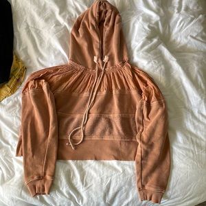 Free People Orange Cropped Sweatshirt
